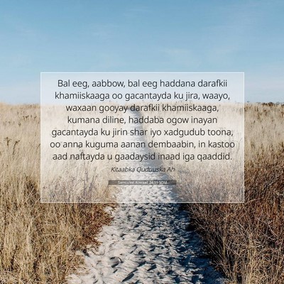 Picture 07 - Samuu'eel Kowaad 24:11 SOM - Bal eeg, aabbow, bal eeg haddana darafkii - Bible Verse Picture