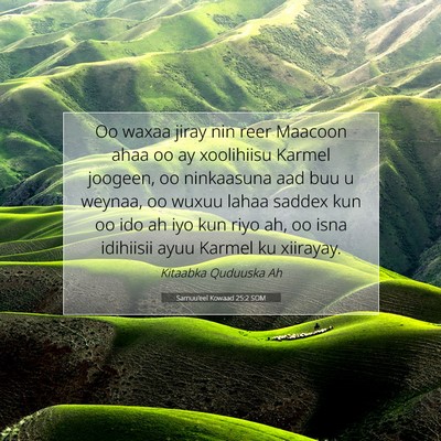 Picture 07 - Samuu'eel Kowaad 25:2 SOM - Oo waxaa jiray nin reer Maacoon ahaa oo ay - Bible Verse Picture