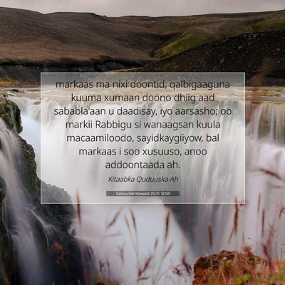 Picture 07 - Samuu'eel Kowaad 25:31 SOM - markaas ma nixi doontid, qalbigaaguna kuuma - Bible Verse Picture