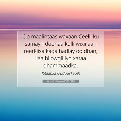 Picture 07 - Samuu'eel Kowaad 3:12 SOM - Oo maalintaas waxaan Ceelii ku samayn doonaa - Bible Verse Picture