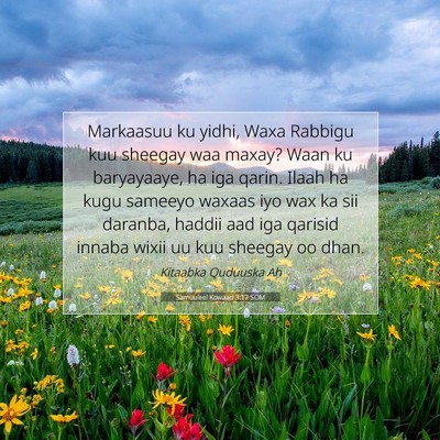Picture 07 - Samuu'eel Kowaad 3:17 SOM - Markaasuu ku yidhi, Waxa Rabbigu kuu sheegay waa - Bible Verse Picture
