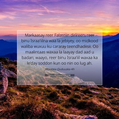 Picture 07 - Samuu'eel Kowaad 4:10 SOM - Markaasay reer Falastiin dirireen, reer binu - Bible Verse Picture