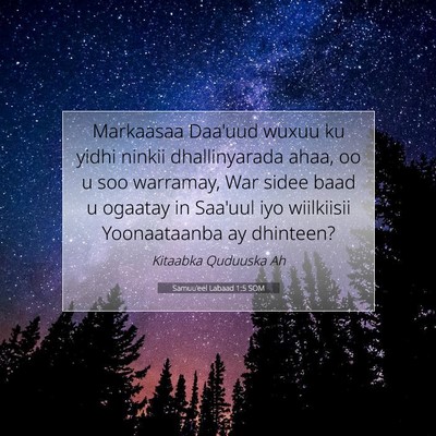 Picture 07 - Samuu'eel Labaad 1:5 SOM - Markaasaa Daa'uud wuxuu ku yidhi ninkii - Bible Verse Picture