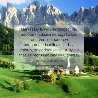Picture 07 - Samuu'eel Labaad 11:24 SOM - Markaasay kuwii wax toogan jiray addoommadaadii - Bible Verse Picture