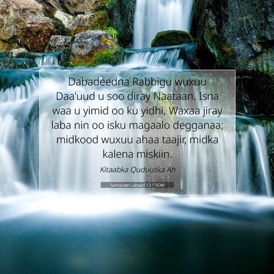 Picture 07 - Samuu'eel Labaad 12:1 SOM - Dabadeedna Rabbigu wuxuu Daa'uud u soo diray - Bible Verse Picture