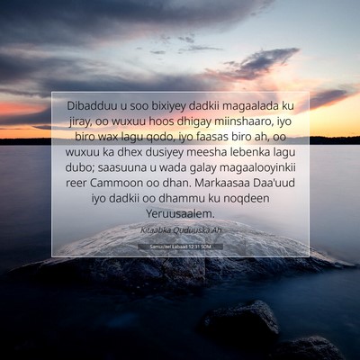 Picture 07 - Samuu'eel Labaad 12:31 SOM - Dibadduu u soo bixiyey dadkii magaalada ku jiray, - Bible Verse Picture