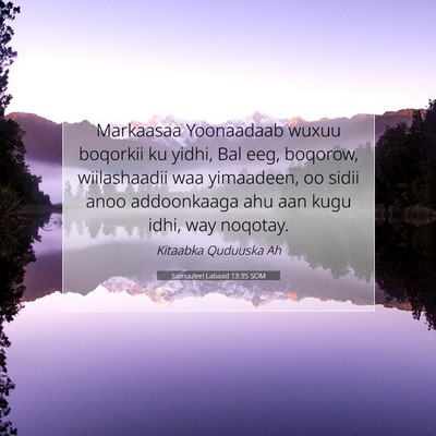 Picture 07 - Samuu'eel Labaad 13:35 SOM - Markaasaa Yoonaadaab wuxuu boqorkii ku yidhi, Bal - Bible Verse Picture