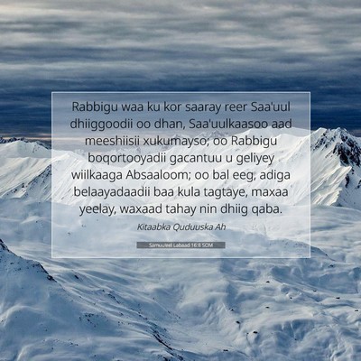 Picture 07 - Samuu'eel Labaad 16:8 SOM - Rabbigu waa ku kor saaray reer Saa'uul - Bible Verse Picture