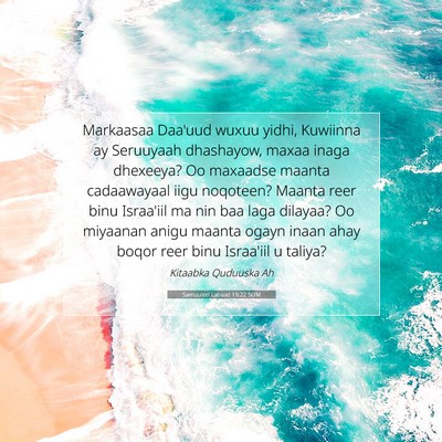 Picture 07 - Samuu'eel Labaad 19:22 SOM - Markaasaa Daa'uud wuxuu yidhi, Kuwiinna ay - Bible Verse Picture