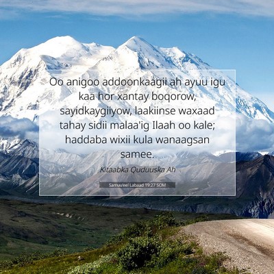 Picture 07 - Samuu'eel Labaad 19:27 SOM - Oo anigoo addoonkaagii ah ayuu igu kaa hor xantay - Bible Verse Picture