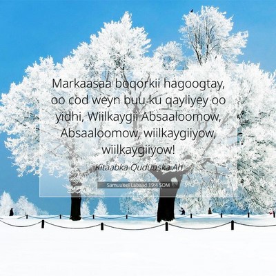 Picture 07 - Samuu'eel Labaad 19:4 SOM - Markaasaa boqorkii hagoogtay, oo cod weyn buu ku - Bible Verse Picture