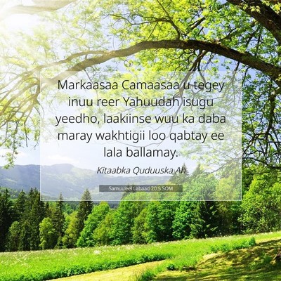 Picture 07 - Samuu'eel Labaad 20:5 SOM - Markaasaa Camaasaa u tegey inuu reer Yahuudah - Bible Verse Picture