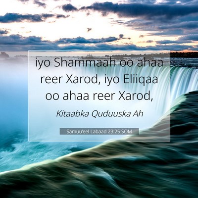 Picture 07 - Samuu'eel Labaad 23:25 SOM - iyo Shammaah oo ahaa reer Xarod, iyo Eliiqaa oo - Bible Verse Picture