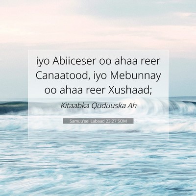 Picture 07 - Samuu'eel Labaad 23:27 SOM - iyo Abiiceser oo ahaa reer Canaatood, iyo - Bible Verse Picture