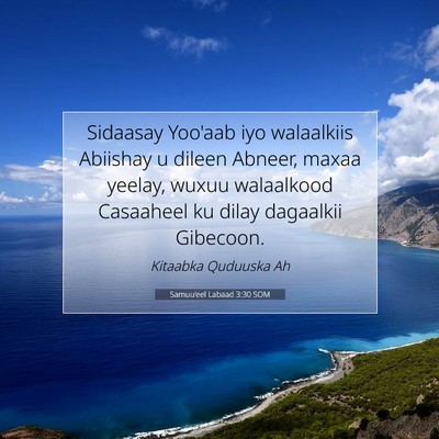 Picture 07 - Samuu'eel Labaad 3:30 SOM - Sidaasay Yoo'aab iyo walaalkiis Abiishay u dileen - Bible Verse Picture