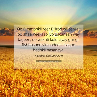 Picture 07 - Samuu'eel Labaad 4:5 SOM - Oo Rimmonkii reer Bi'irod wiilashiisii oo ahaa - Bible Verse Picture