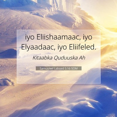 Picture 07 - Samuu'eel Labaad 5:16 SOM - iyo Eliishaamaac, iyo Elyaadaac, iyo - Bible Verse Picture