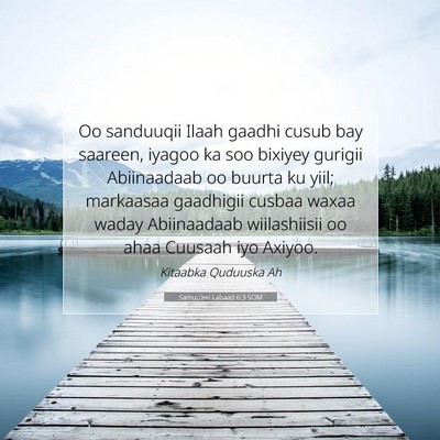 Picture 07 - Samuu'eel Labaad 6:3 SOM - Oo sanduuqii Ilaah gaadhi cusub bay saareen, - Bible Verse Picture