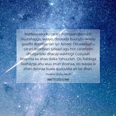Picture 07 - Sekaryaah 14:5 SOM - Markaasaad ku carari doontaan dooxadii - Bible Verse Picture