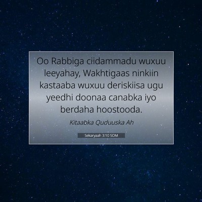 Picture 07 - Sekaryaah 3:10 SOM - Oo Rabbiga ciidammadu wuxuu leeyahay, Wakhtigaas - Bible Verse Picture