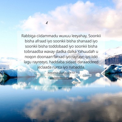 Picture 07 - Sekaryaah 8:19 SOM - Rabbiga ciidammadu wuxuu leeyahay, Soonkii bisha - Bible Verse Picture