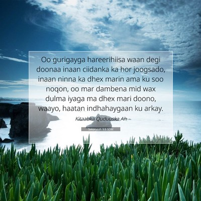 Picture 07 - Sekaryaah 9:8 SOM - Oo gurigayga hareerihiisa waan degi doonaa inaan - Bible Verse Picture