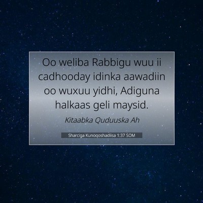 Picture 07 - Sharciga Kunoqoshadiisa 1:37 SOM - Oo weliba Rabbigu wuu ii cadhooday idinka - Bible Verse Picture