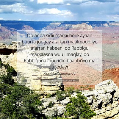 Picture 07 - Sharciga Kunoqoshadiisa 10:10 SOM - Oo anna sidii markii hore ayaan buurta joogay - Bible Verse Picture