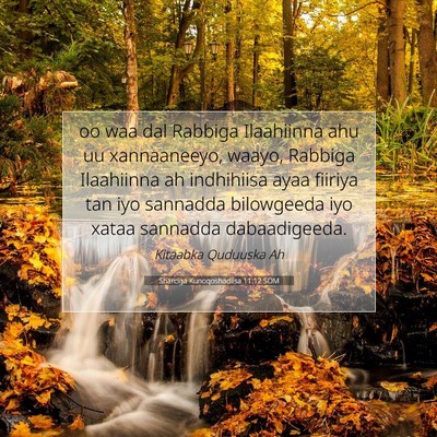 Picture 07 - Sharciga Kunoqoshadiisa 11:12 SOM - oo waa dal Rabbiga Ilaahiinna ahu uu xannaaneeyo, - Bible Verse Picture