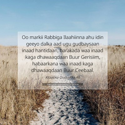 Picture 07 - Sharciga Kunoqoshadiisa 11:29 SOM - Oo markii Rabbiga Ilaahiinna ahu idin geeyo dalka - Bible Verse Picture