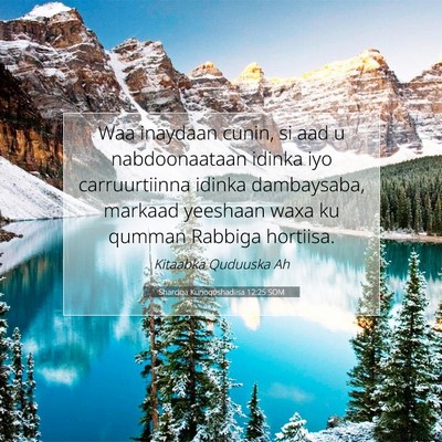 Picture 07 - Sharciga Kunoqoshadiisa 12:25 SOM - Waa inaydaan cunin, si aad u nabdoonaataan idinka - Bible Verse Picture