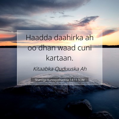 Picture 07 - Sharciga Kunoqoshadiisa 14:11 SOM - Haadda daahirka ah oo dhan waad cuni - Bible Verse Picture