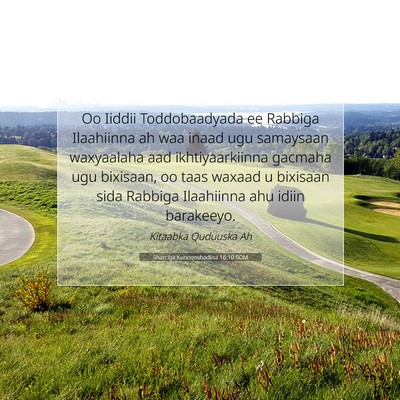 Picture 07 - Sharciga Kunoqoshadiisa 16:10 SOM - Oo Iiddii Toddobaadyada ee Rabbiga Ilaahiinna ah - Bible Verse Picture
