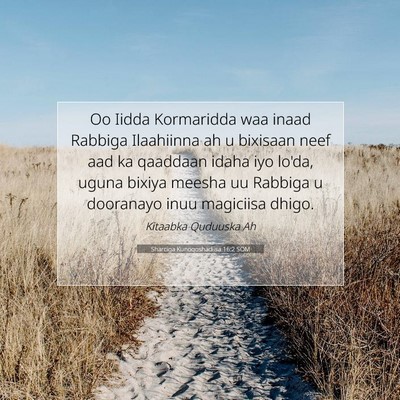 Picture 07 - Sharciga Kunoqoshadiisa 16:2 SOM - Oo Iidda Kormaridda waa inaad Rabbiga Ilaahiinna - Bible Verse Picture