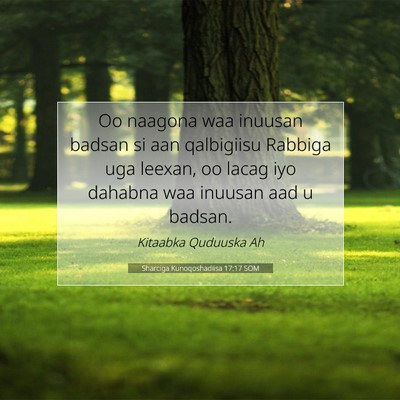 Picture 07 - Sharciga Kunoqoshadiisa 17:17 SOM - Oo naagona waa inuusan badsan si aan qalbigiisu - Bible Verse Picture