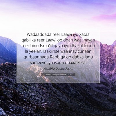 Picture 07 - Sharciga Kunoqoshadiisa 18:1 SOM - Wadaaddada reer Laawi iyo xataa qabiilka reer - Bible Verse Picture