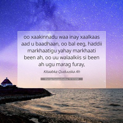 Picture 07 - Sharciga Kunoqoshadiisa 19:18 SOM - oo xaakinnadu waa inay xaalkaas aad u baadhaan, - Bible Verse Picture