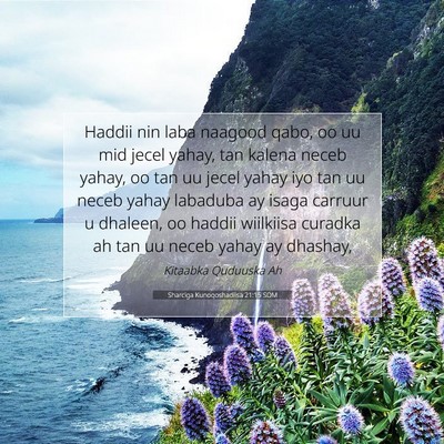 Picture 07 - Sharciga Kunoqoshadiisa 21:15 SOM - Haddii nin laba naagood qabo, oo uu mid jecel - Bible Verse Picture