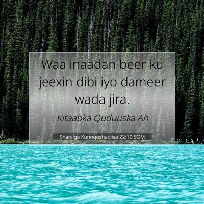Picture 07 - Sharciga Kunoqoshadiisa 22:10 SOM - Waa inaadan beer ku jeexin dibi iyo dameer wada - Bible Verse Picture