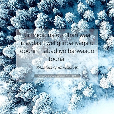 Picture 07 - Sharciga Kunoqoshadiisa 23:6 SOM - Cimrigiinna oo dhan waa inaydaan weligiinba iyaga - Bible Verse Picture