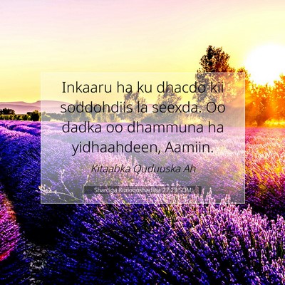 Picture 07 - Sharciga Kunoqoshadiisa 27:23 SOM - Inkaaru ha ku dhacdo kii soddohdiis la seexda. Oo - Bible Verse Picture
