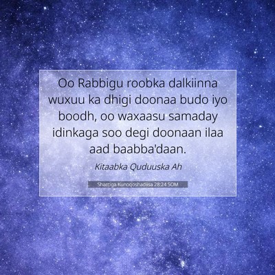 Picture 07 - Sharciga Kunoqoshadiisa 28:24 SOM - Oo Rabbigu roobka dalkiinna wuxuu ka dhigi doonaa - Bible Verse Picture