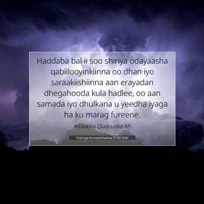 Picture 07 - Sharciga Kunoqoshadiisa 31:28 SOM - Haddaba bal ii soo shiriya odayaasha - Bible Verse Picture