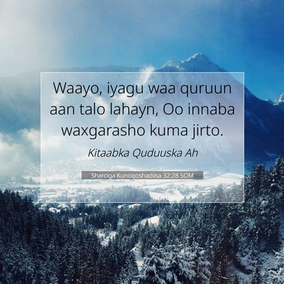 Picture 07 - Sharciga Kunoqoshadiisa 32:28 SOM - Waayo, iyagu waa quruun aan talo lahayn, Oo - Bible Verse Picture