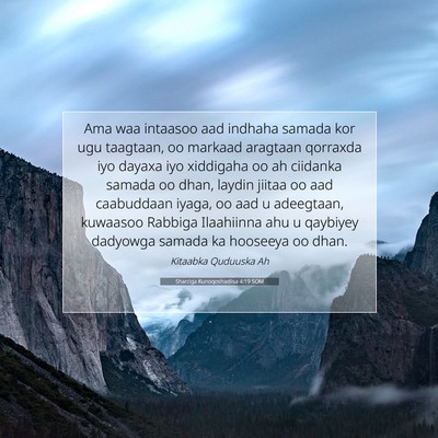 Picture 07 - Sharciga Kunoqoshadiisa 4:19 SOM - Ama waa intaasoo aad indhaha samada kor ugu - Bible Verse Picture