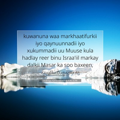Picture 07 - Sharciga Kunoqoshadiisa 4:45 SOM - kuwanuna waa markhaatifurkii iyo qaynuunnadii iyo - Bible Verse Picture