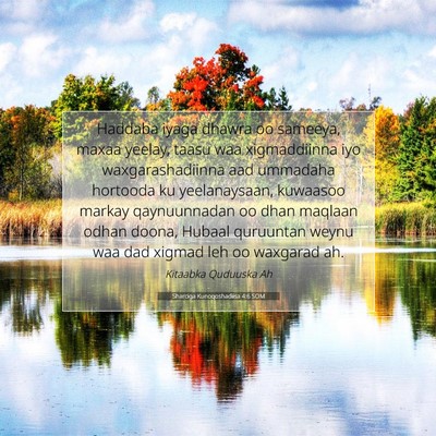 Picture 07 - Sharciga Kunoqoshadiisa 4:6 SOM - Haddaba iyaga dhawra oo sameeya, maxaa yeelay, - Bible Verse Picture