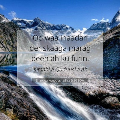 Picture 07 - Sharciga Kunoqoshadiisa 5:20 SOM - Oo waa inaadan deriskaaga marag been ah ku - Bible Verse Picture