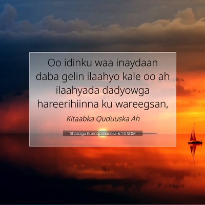 Picture 07 - Sharciga Kunoqoshadiisa 6:14 SOM - Oo idinku waa inaydaan daba gelin ilaahyo kale oo - Bible Verse Picture