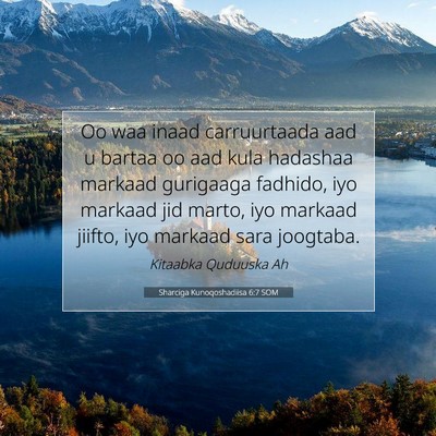 Picture 07 - Sharciga Kunoqoshadiisa 6:7 SOM - Oo waa inaad carruurtaada aad u bartaa oo aad - Bible Verse Picture